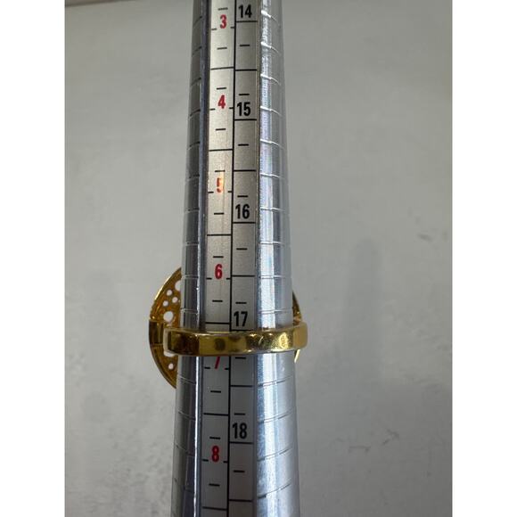 Matte Gold Statement Ring Size 7 Bold Chunky - Picture 3 of 7